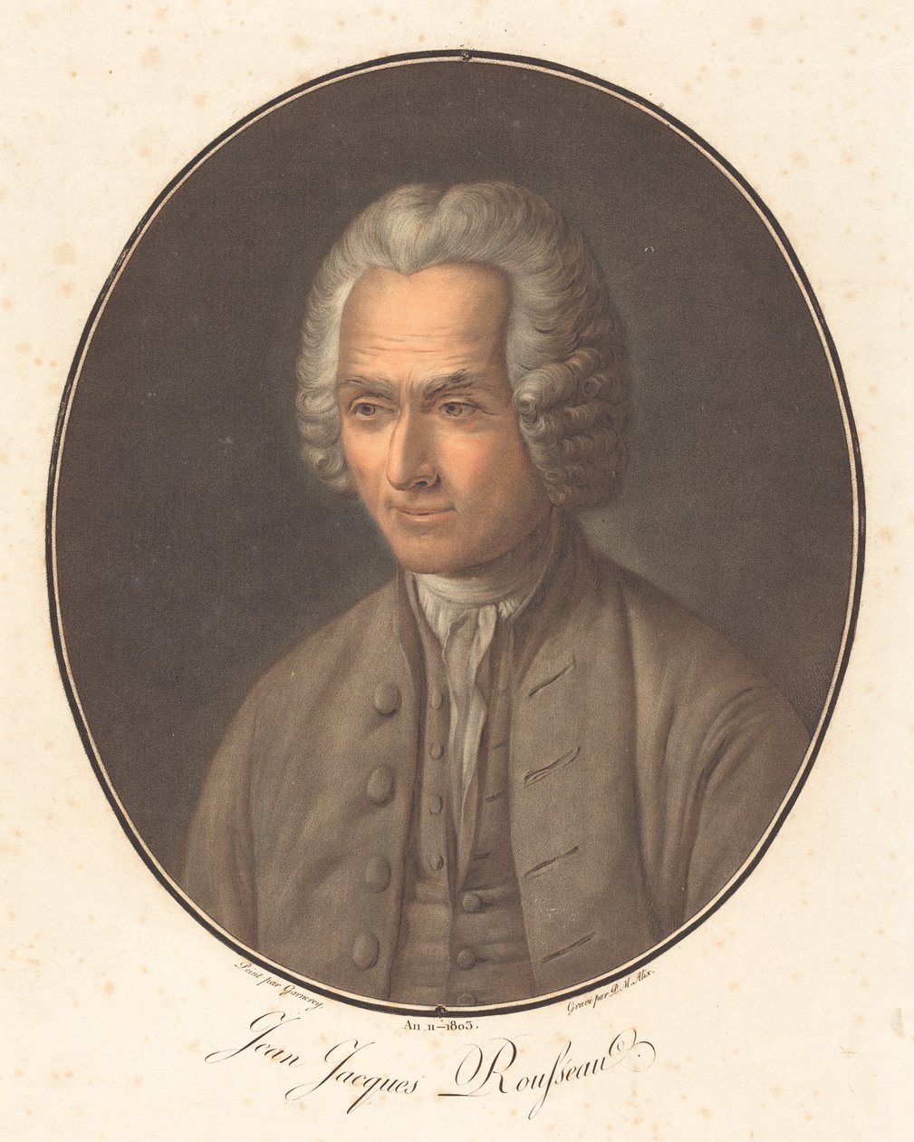 Jean-Jacques Rousseau autorstwa Pierre Michel Alix after Jean François Garnerey