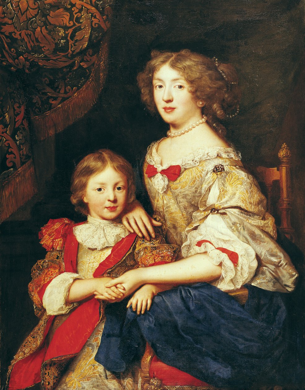 Kobieta i jej syn autorstwa Pierre Mignard