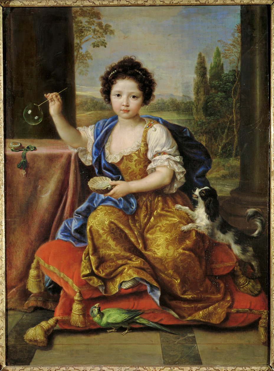 Anne de Bourbon, zwana Mademoiselle de Blois, córka Ludwika XIV i Mlle ... (obraz na płótnie) autorstwa Pierre Mignard