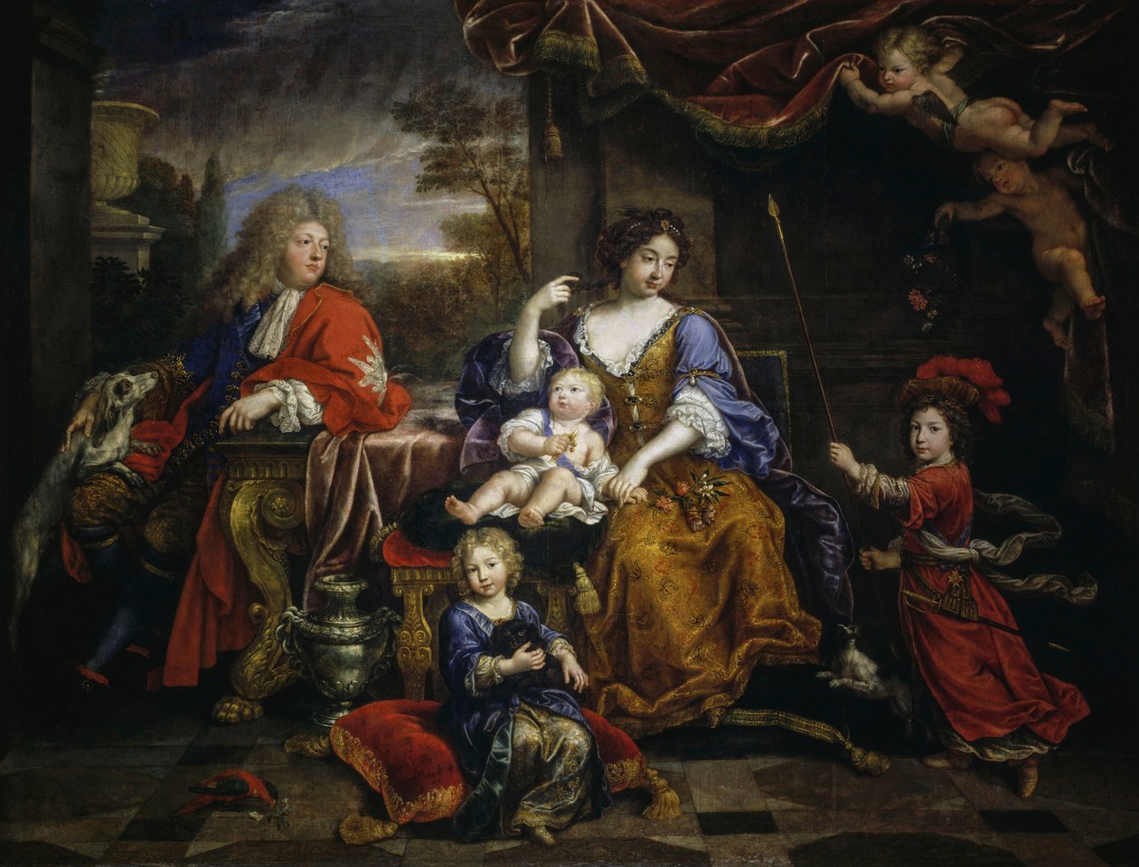 Wielki Delfin Francji i jego rodzina autorstwa Pierre Mignard