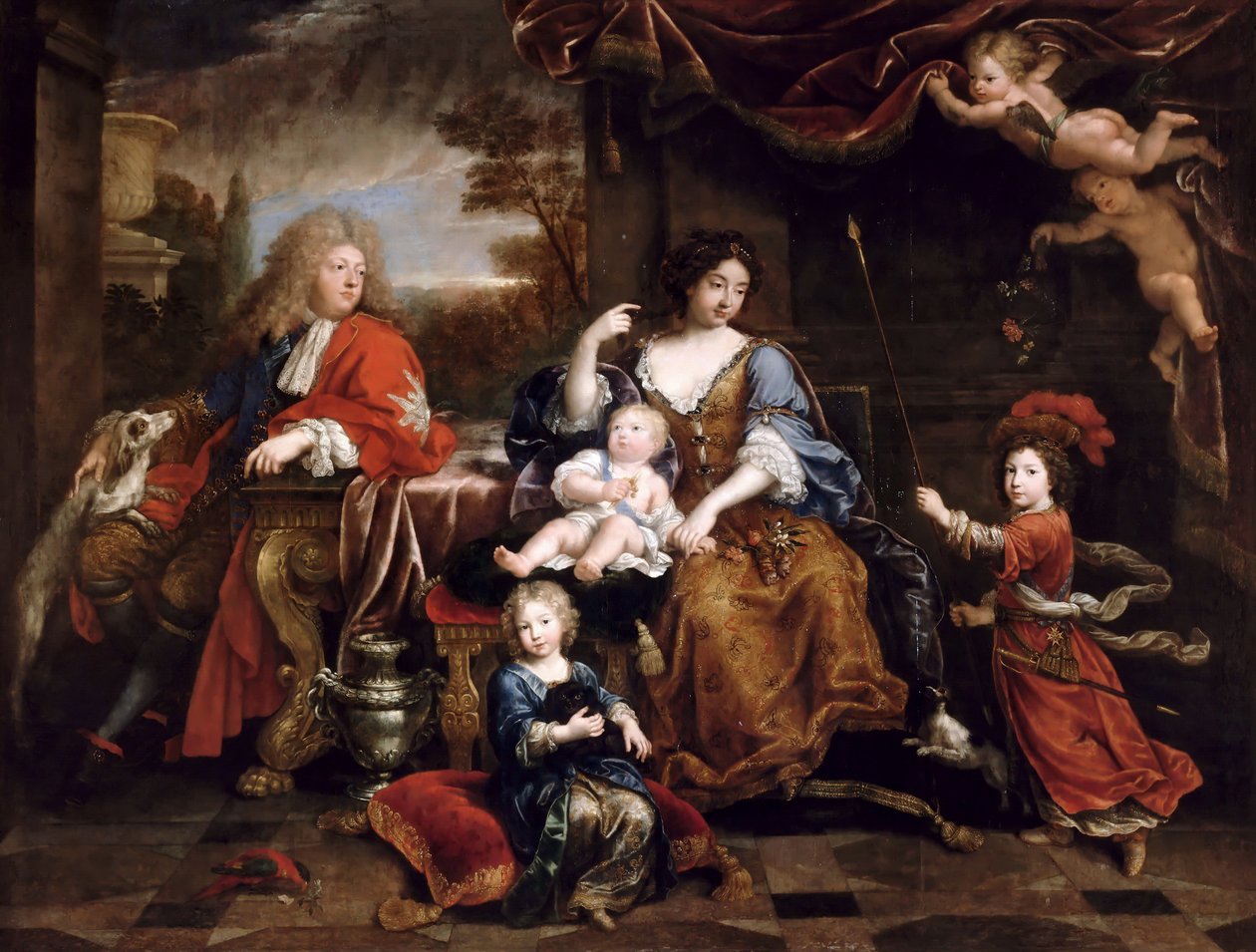 Ludwik Francuski, Wielki Delfin 1661-1711, z rodziną autorstwa Pierre Mignard