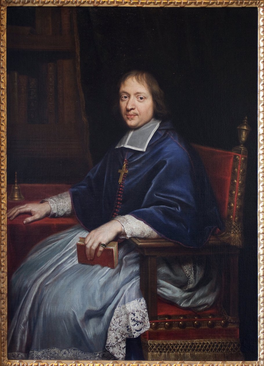 Portret Jacquesa Benigne (Jacques-Benigne) Bossueta (1627-1704), podczas jego pierwszej nominacji na wigilię prezerwatywy (Gers), w jego bibliotece. Obraz Pierre Mignard (1612-1695), olej na płótnie autorstwa Pierre Mignard