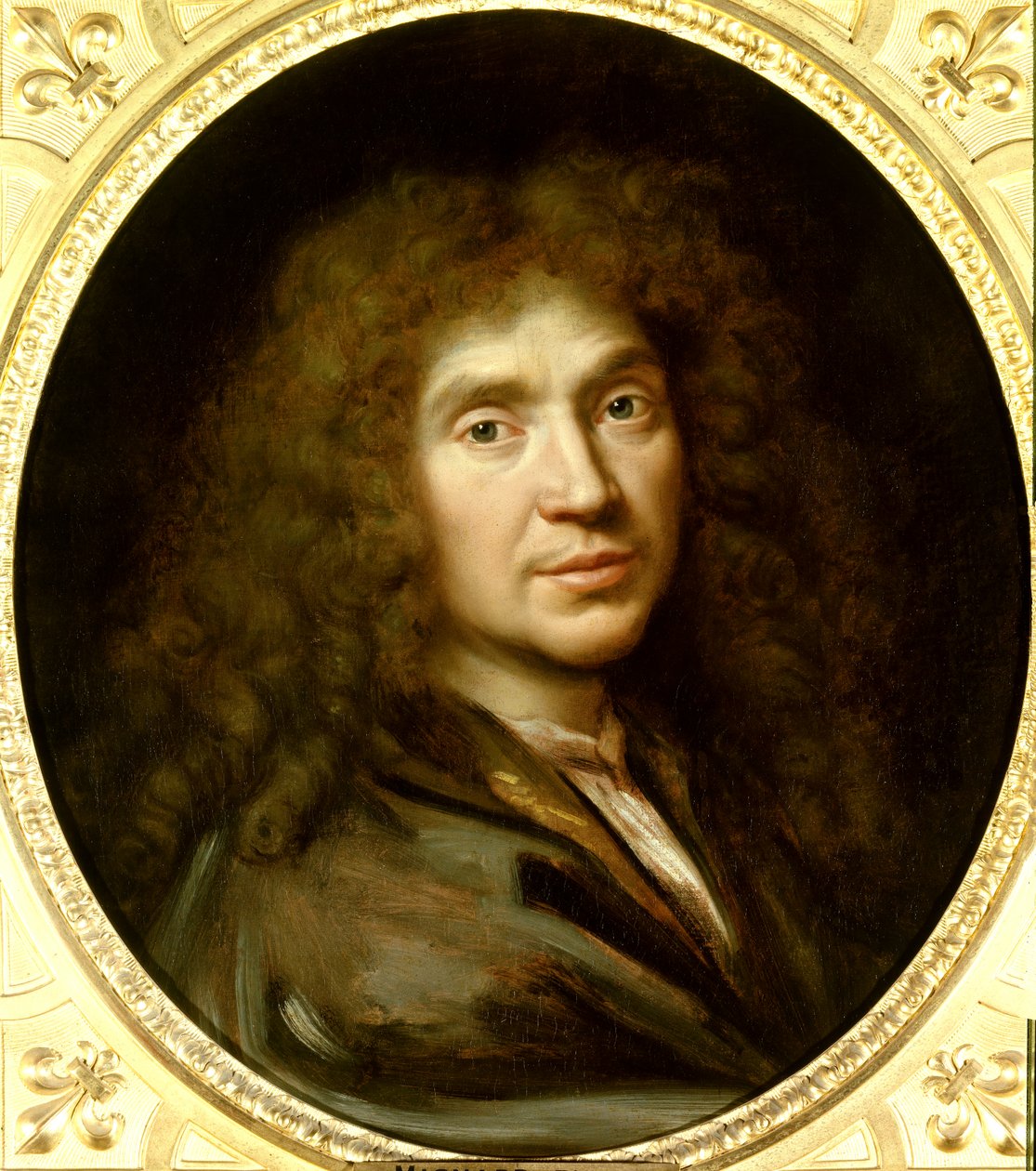 Portret Moliera (1622-1673) Jean Baptiste Poquelin. Olej na płótnie. Rozmiar: 0,55 x 0,48. Obraz Pierre