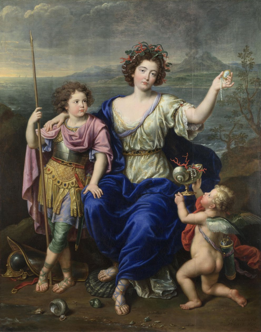 Markiza de Seignelay i dwaj jej synowie autorstwa Pierre Mignard