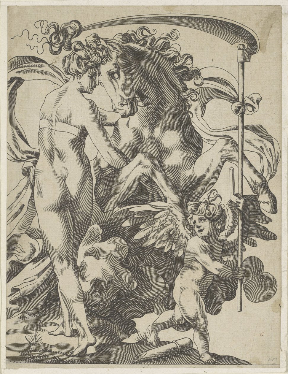 Saturn i nimfa Philyra autorstwa Pierre Milan