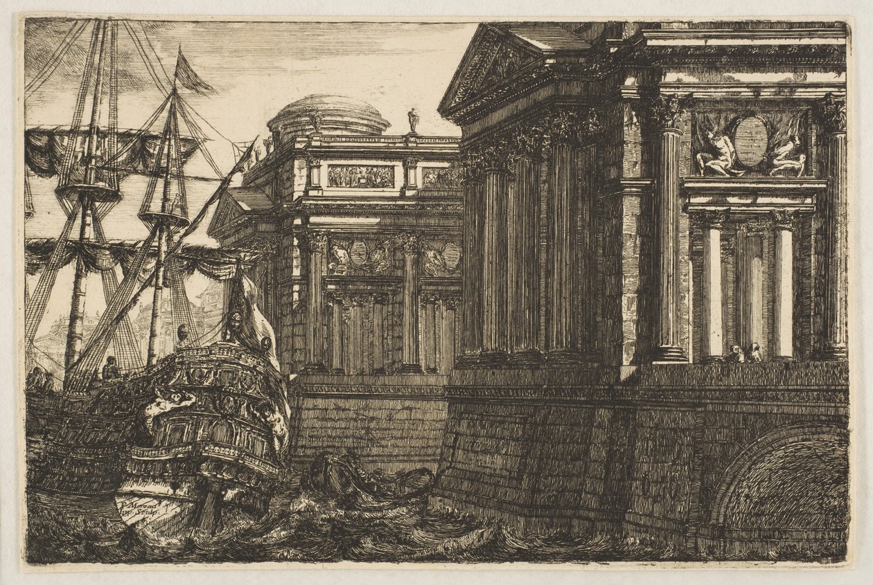 Scena Portowa, ca. 1760. autorstwa Pierre Moreau