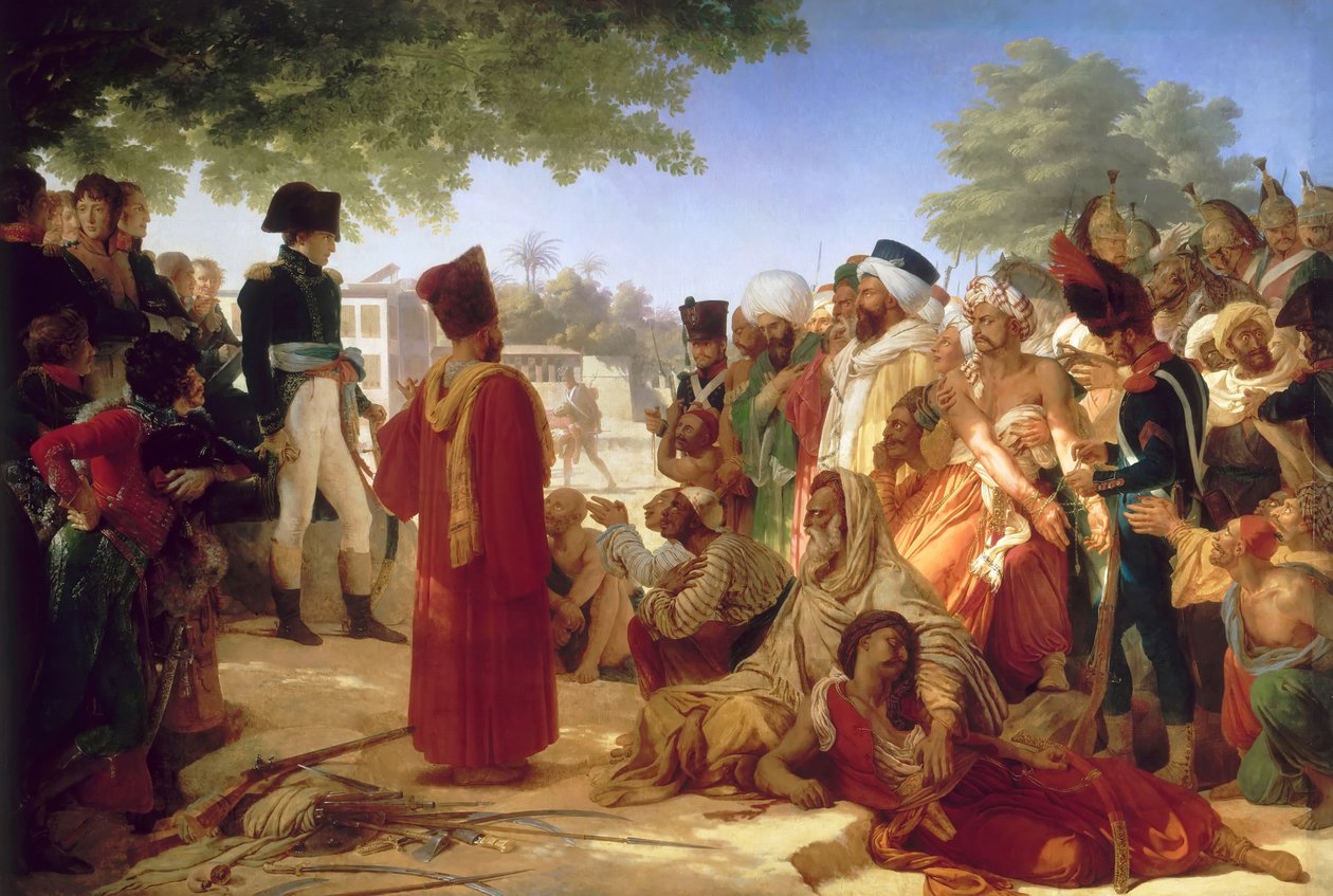 Napoleon Bonaparte przebaczający buntownikom w Kairze, 23 października 1798 r. autorstwa Pierre Narcisse Guerin