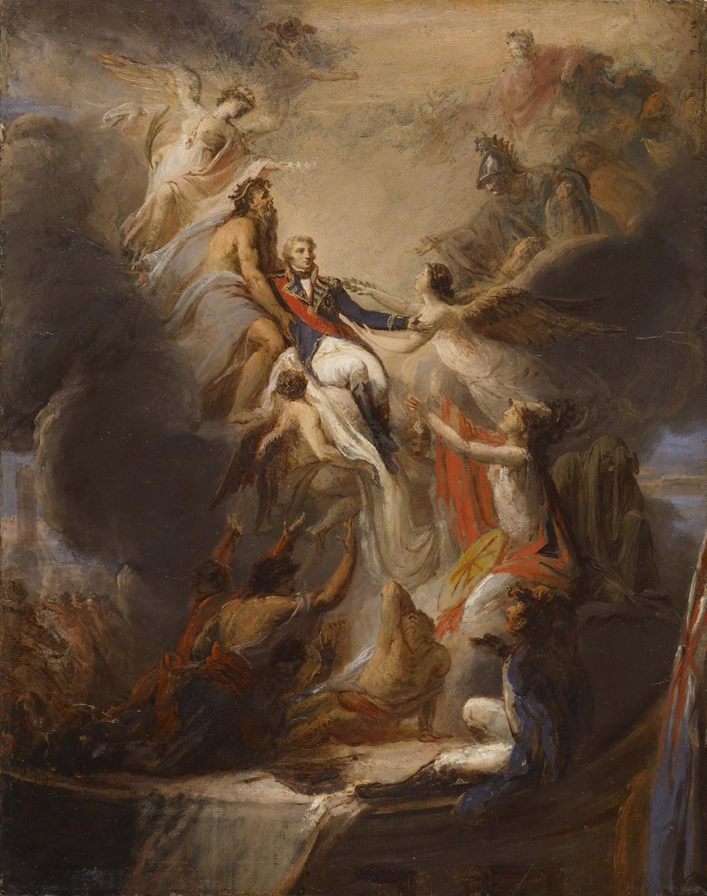 Apoteoza Nelsona, ok. 1818 (olej na papierze nałożony na płótno) autorstwa Pierre Nicolas Legrand