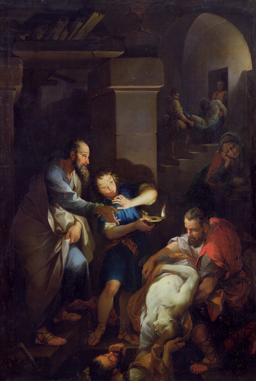 Pogrzeb Tobiasza przez jego rodaków, 1733 autorstwa Pierre Parrocel