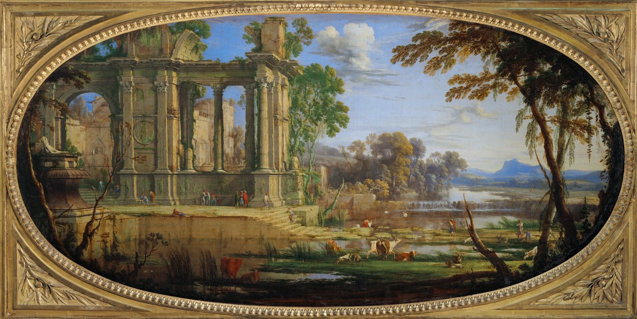 Paysage compose avec ruines antiques - Krajobraz z zabytkowymi ruinami ... autorstwa Pierre Patel