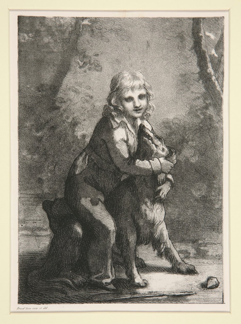 Bez tytułu (chłopiec z psem) autorstwa Pierre Paul Prud