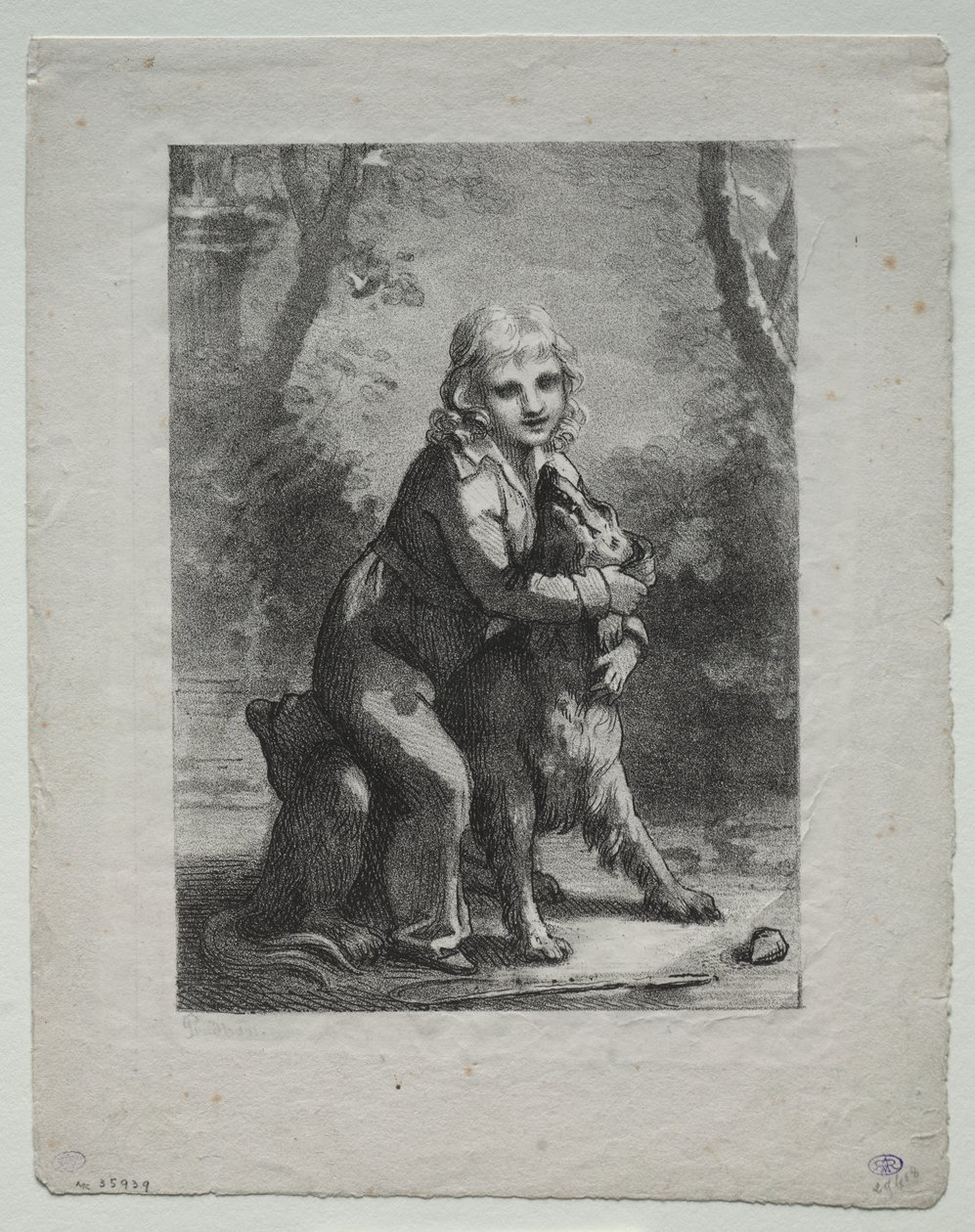 Chłopiec z psem autorstwa Pierre Paul Prud
