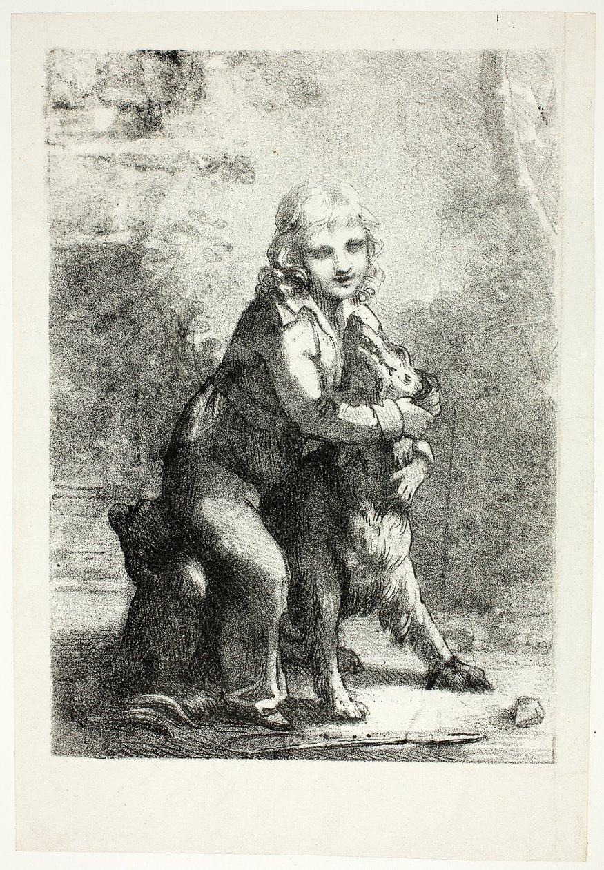 Dziecko z psem autorstwa Pierre Paul Prud