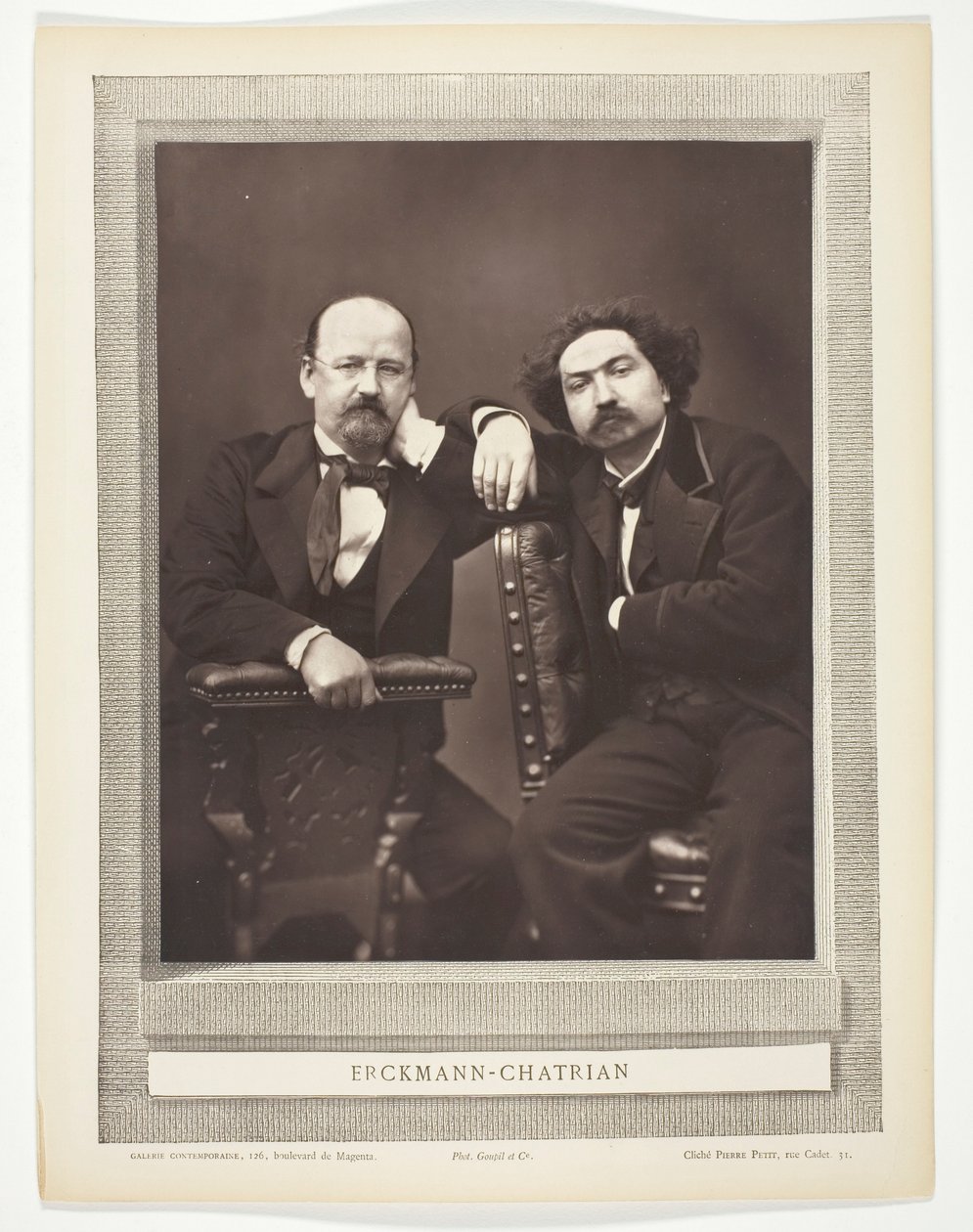 Émile Erckmann (francuski pisarz, 1822-1899) i Alexandre Chatrian (francuski pisarz, 1826-1890) autorstwa Pierre Petit