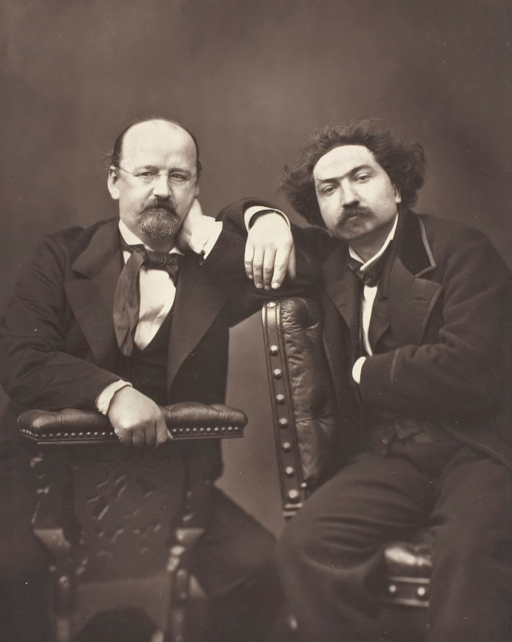 Émile Erckmann pisarz francuski, 1822-1899 i Alexandre Chatrian, pisarz francuski, 1826-1890, ok. godz. 1876 autorstwa Pierre Petit