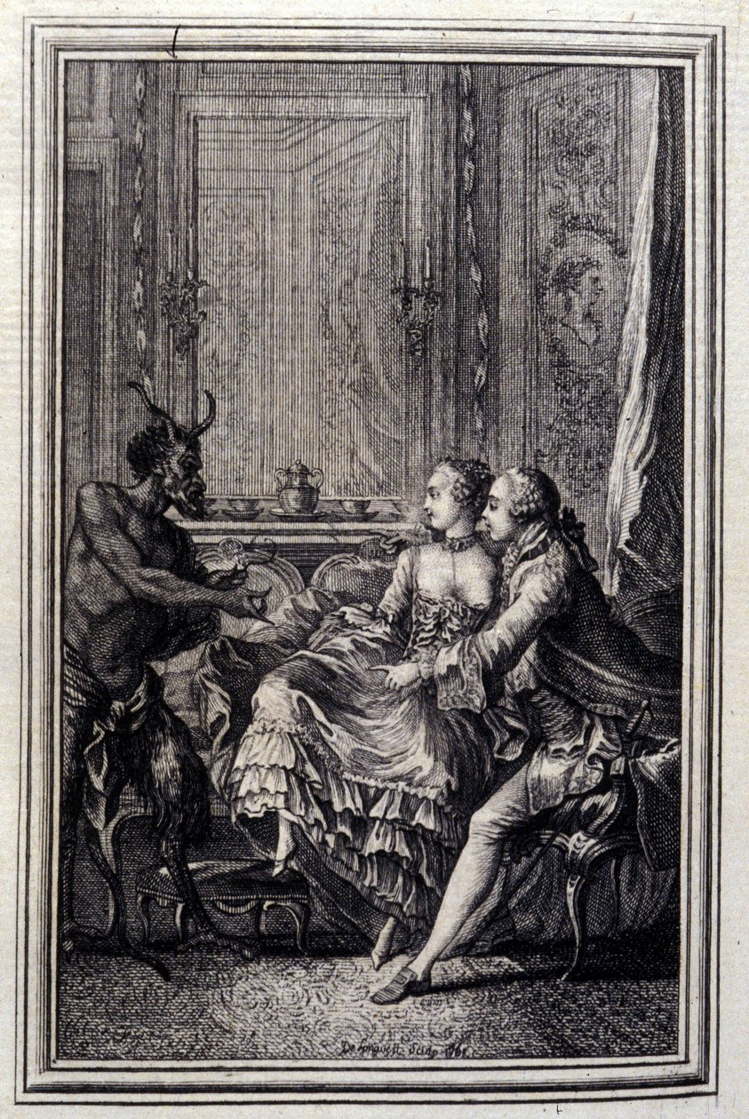 Rzecz niemożliwa - w „”Opowieściach i opowiadaniach wierszem”” Jean La Fontaine. 1776. Ilustracja P.P. Choffarda. autorstwa Pierre Philippe Choffard
