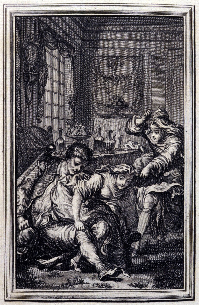 Nietoperz - w „” Opowieściach i wiadomościach wierszem”” Jean La Fontaine. 1776. Ilustracja P.P. Choffarda. autorstwa Pierre Philippe Choffard
