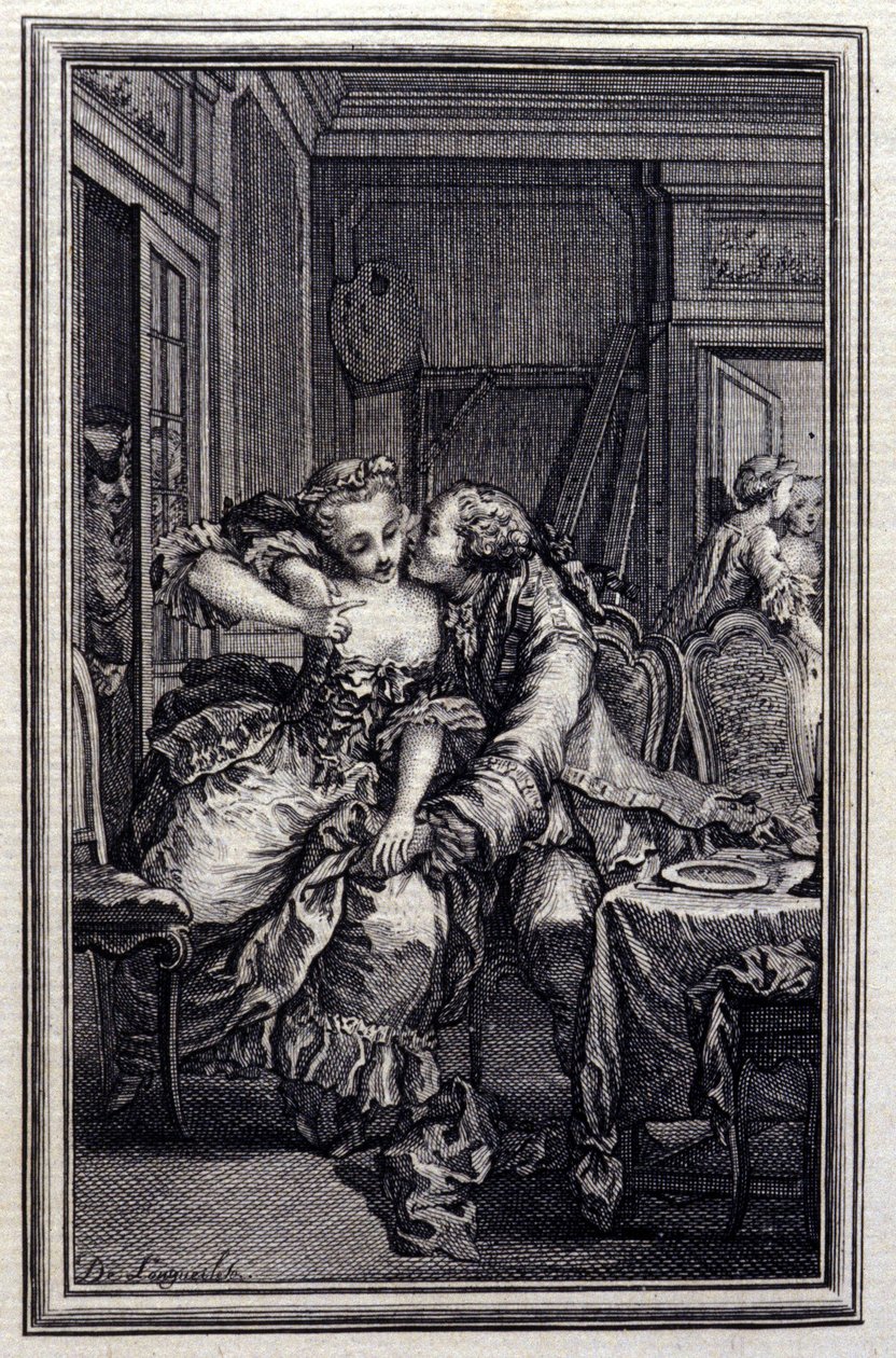 Les Remis - w „”Opowieściach i opowiadaniach wierszem”” Jean La Fontaine. 1776. Ilustracja P.P. Choffarda. autorstwa Pierre Philippe Choffard