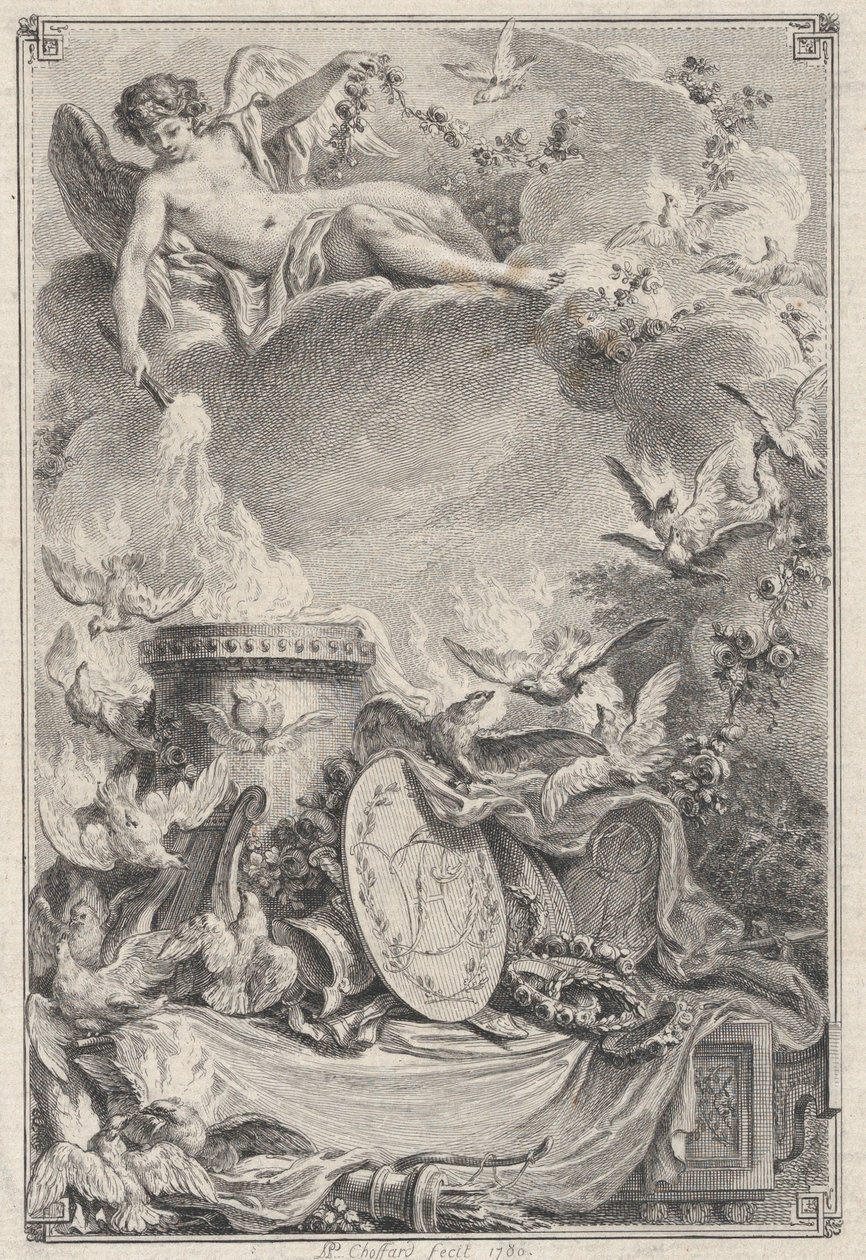 Moneta pamiątkowa ślubu, 1780 r. autorstwa Pierre Philippe Choffard