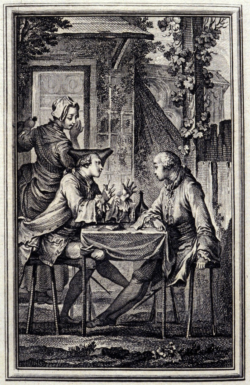 ucha lub raccomoder omułków. W „” Tales et nouvelles en vers”” Jean de La Fontaine, Amsterdam 1776. Zilustrowane przez P.P.Choffarda. autorstwa Pierre Philippe Choffard