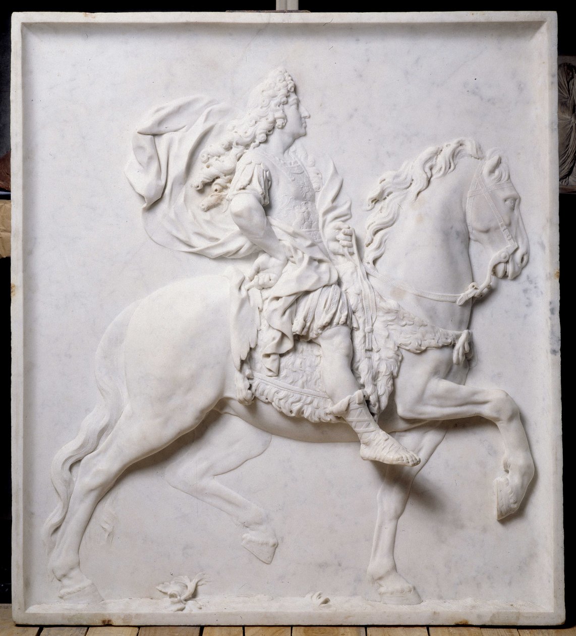 Płaskorzeźba przedstawiająca Ludwika XIV (1638-1715) na koniu (rzeźba) autorstwa Pierre Puget