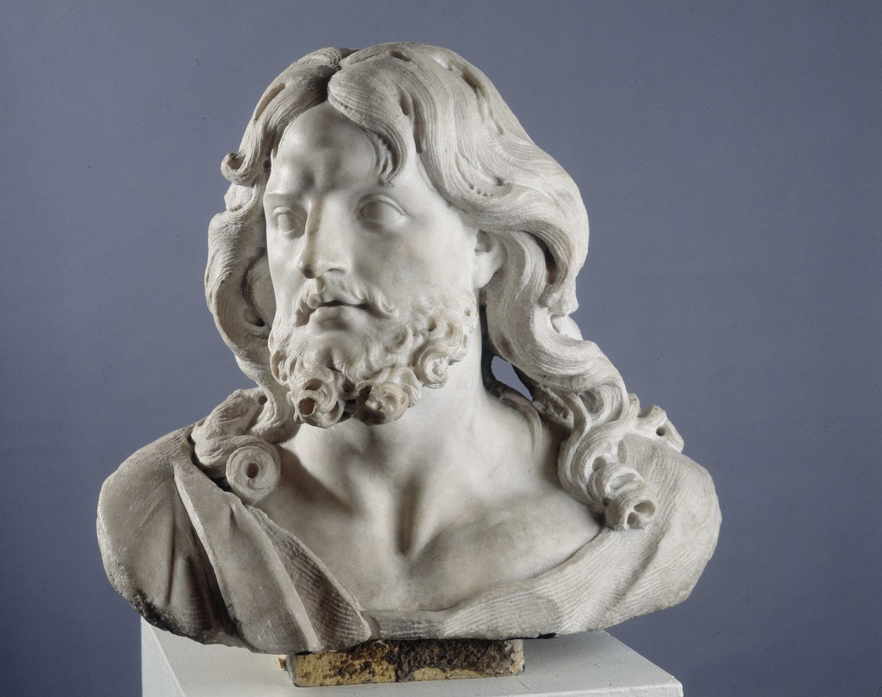 Salvator Mundi. Popiersie przedstawiające Chrystusa jako Zbawiciela Świata (marmur) autorstwa Pierre Puget