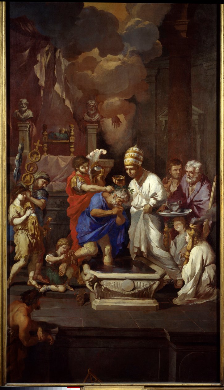 Chrzest Konstantyna (Konstantyn I Wielki, 270-337). Obraz Pierre
