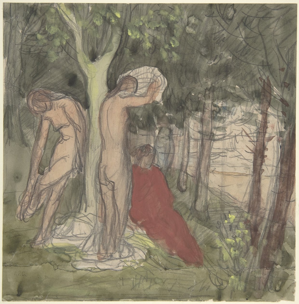 Kąpiący się autorstwa Pierre Puvis de Chavannes