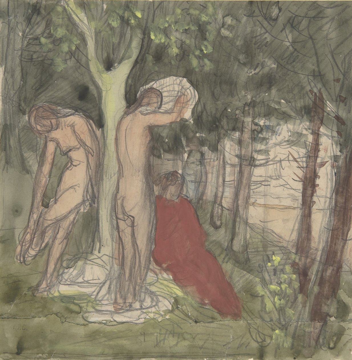 Kąpiących się, XIX wiek. autorstwa Pierre Puvis de Chavannes