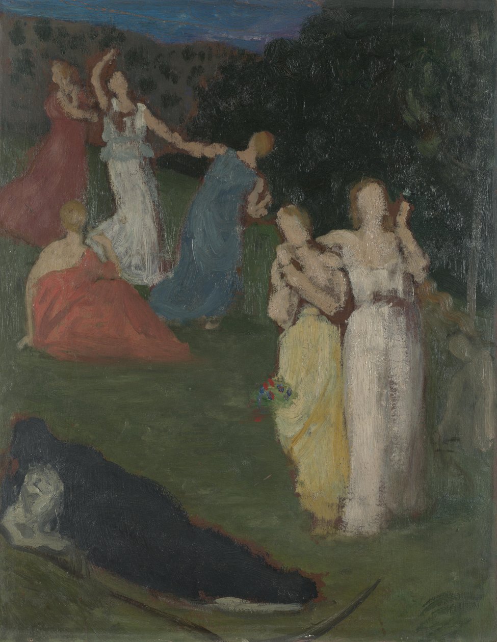 Śmierć i Dziewica, przed 1872 r. autorstwa Pierre Puvis de Chavannes