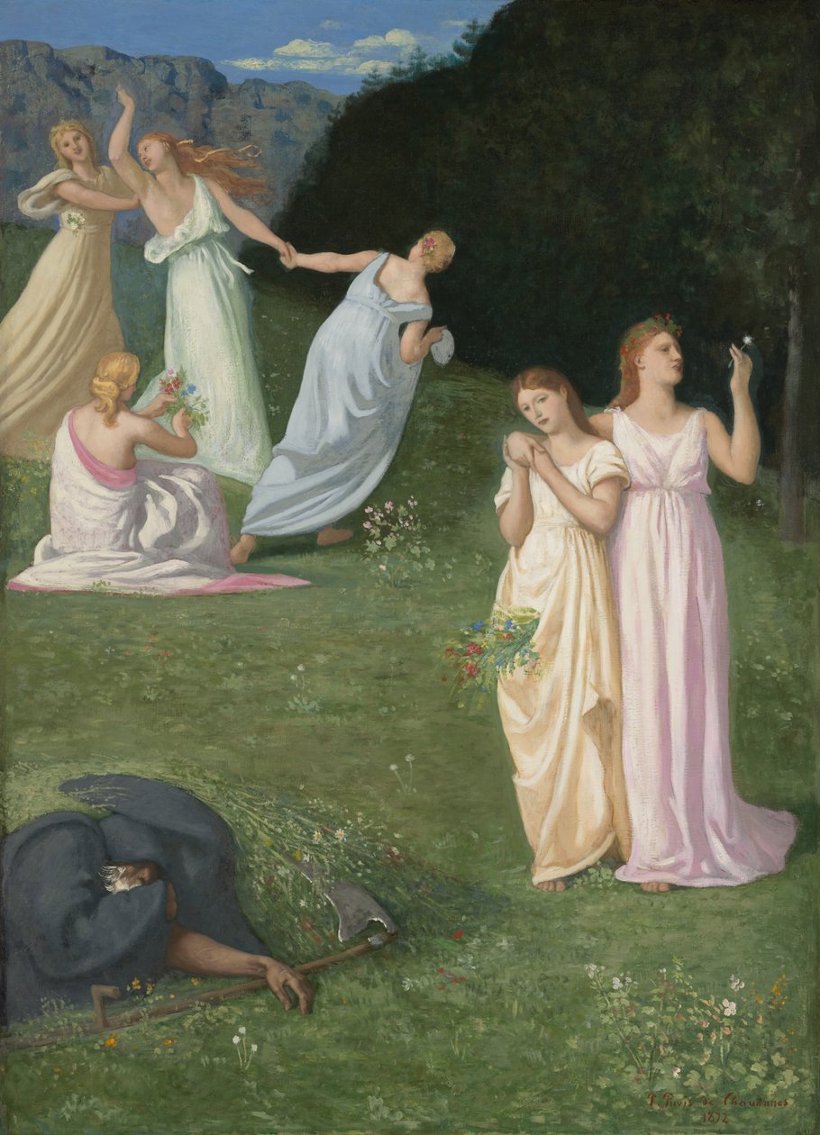 Śmierć i dziewczęta, 1872 autorstwa Pierre Puvis de Chavannes