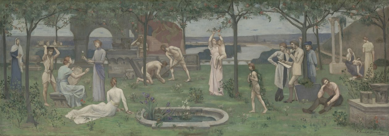 Między sztuką a naturą, ca. 1890-95. autorstwa Pierre Puvis de Chavannes