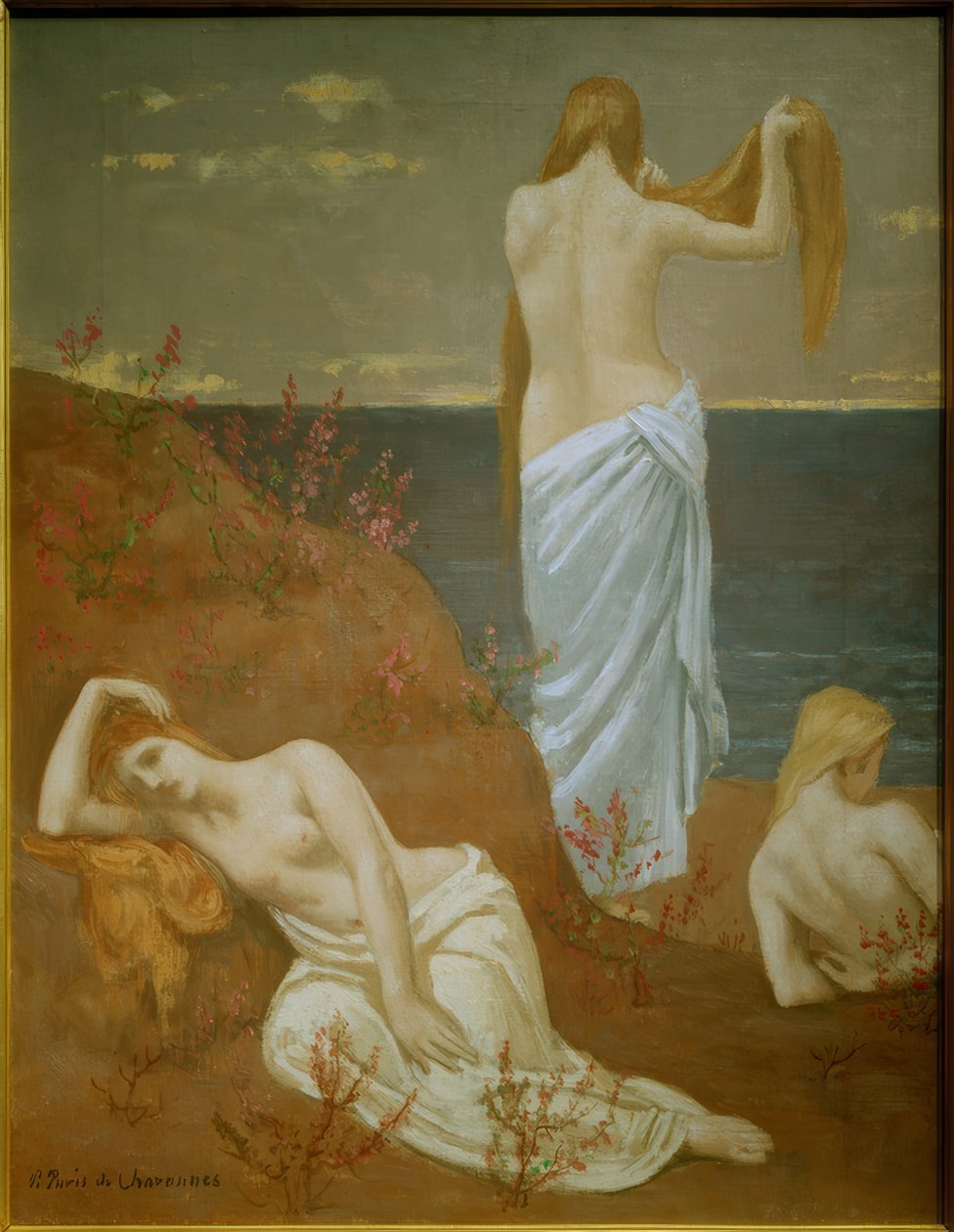 Młode kobiety nad morzem autorstwa Pierre Puvis de Chavannes