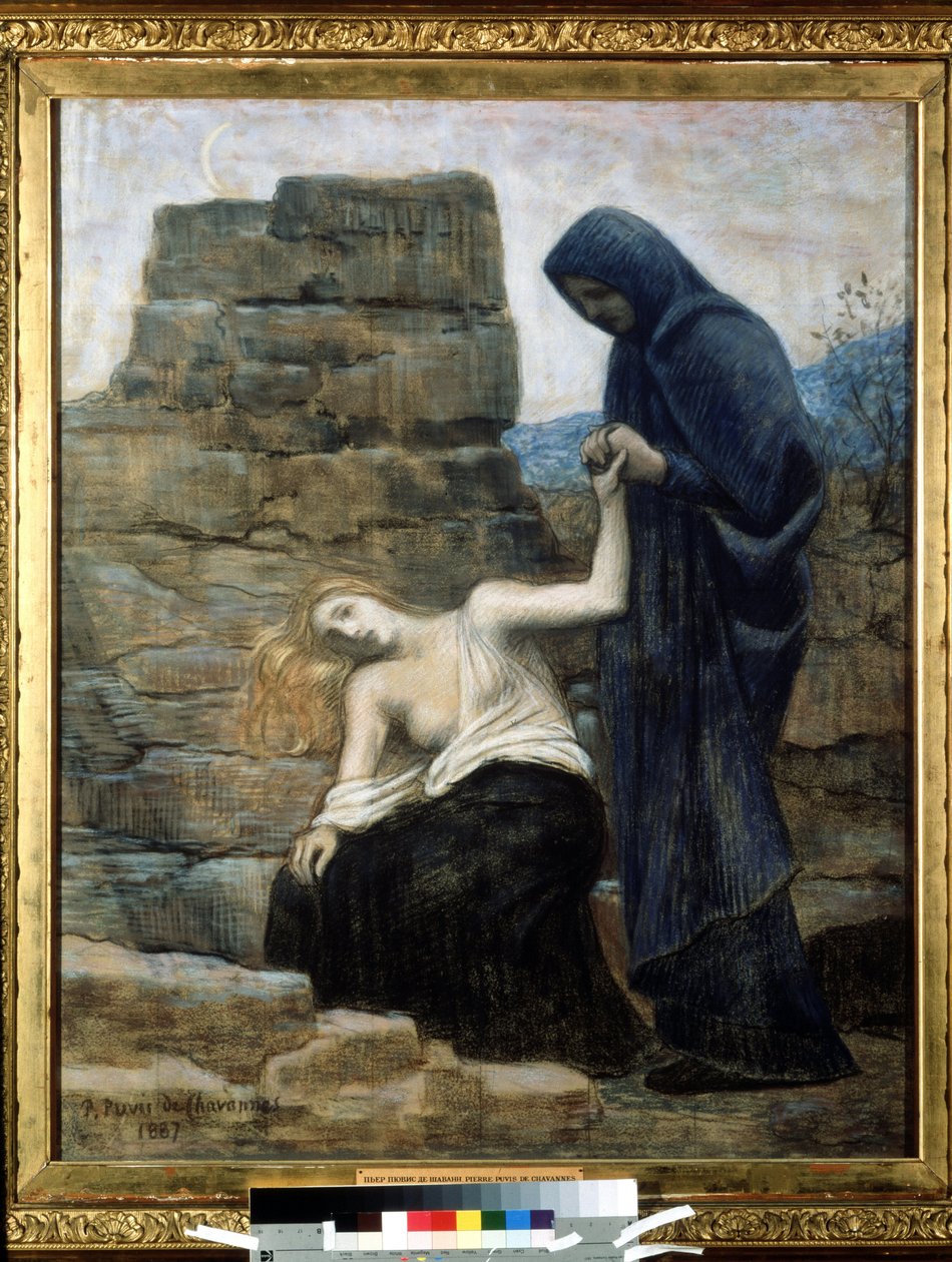 „Współczucie” Obraz Pierre Puvis de Chavannes (1824-1898) 1887 (symbolika) Moskwa, Muzeum Sztuk Pięknych im. Puszkina autorstwa Pierre Puvis de Chavannes