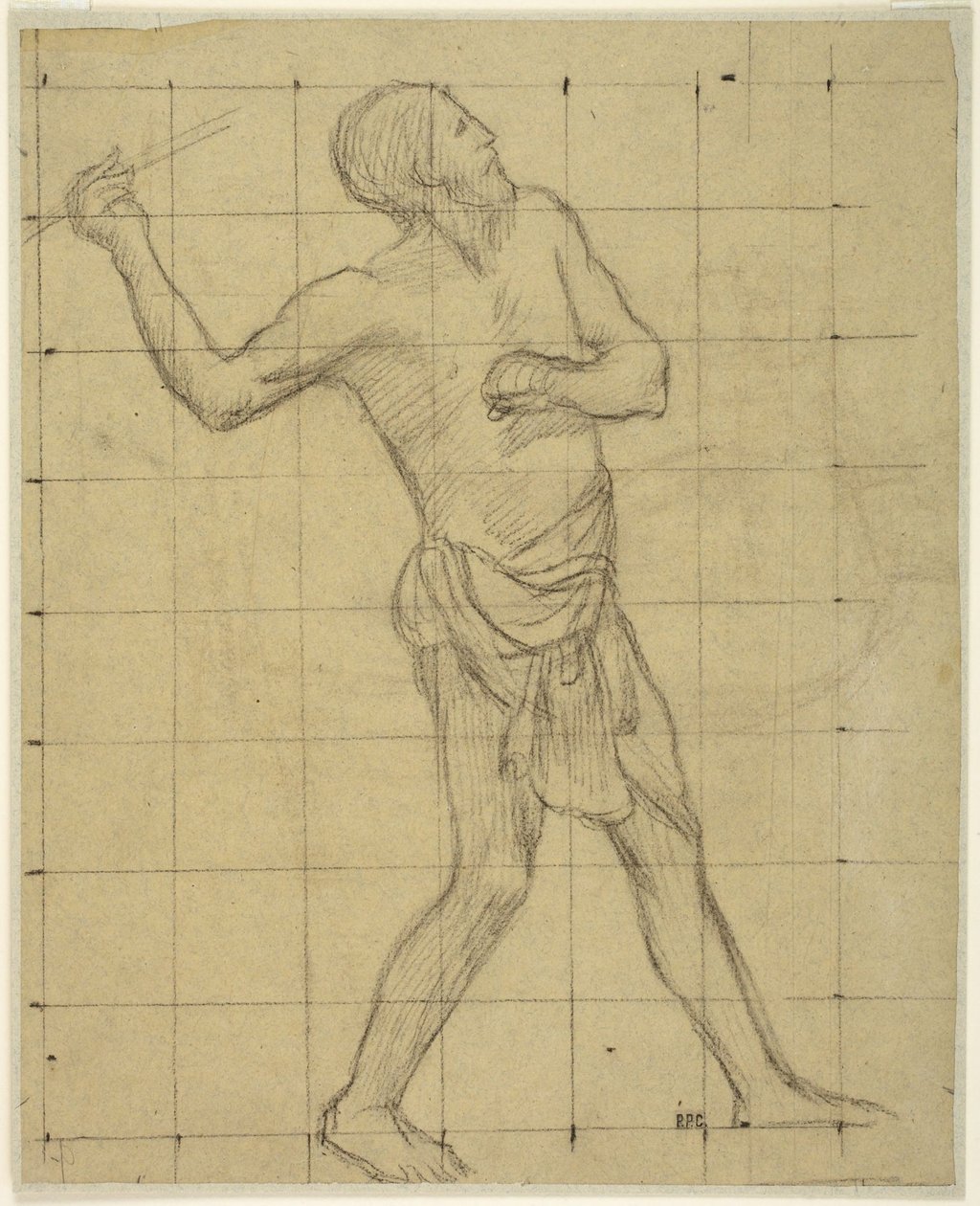 Pikardyjski miotacz oszczepu, studium do Pro Patria Ludus, Amiens, Musée de Picardie autorstwa Pierre Puvis de Chavannes