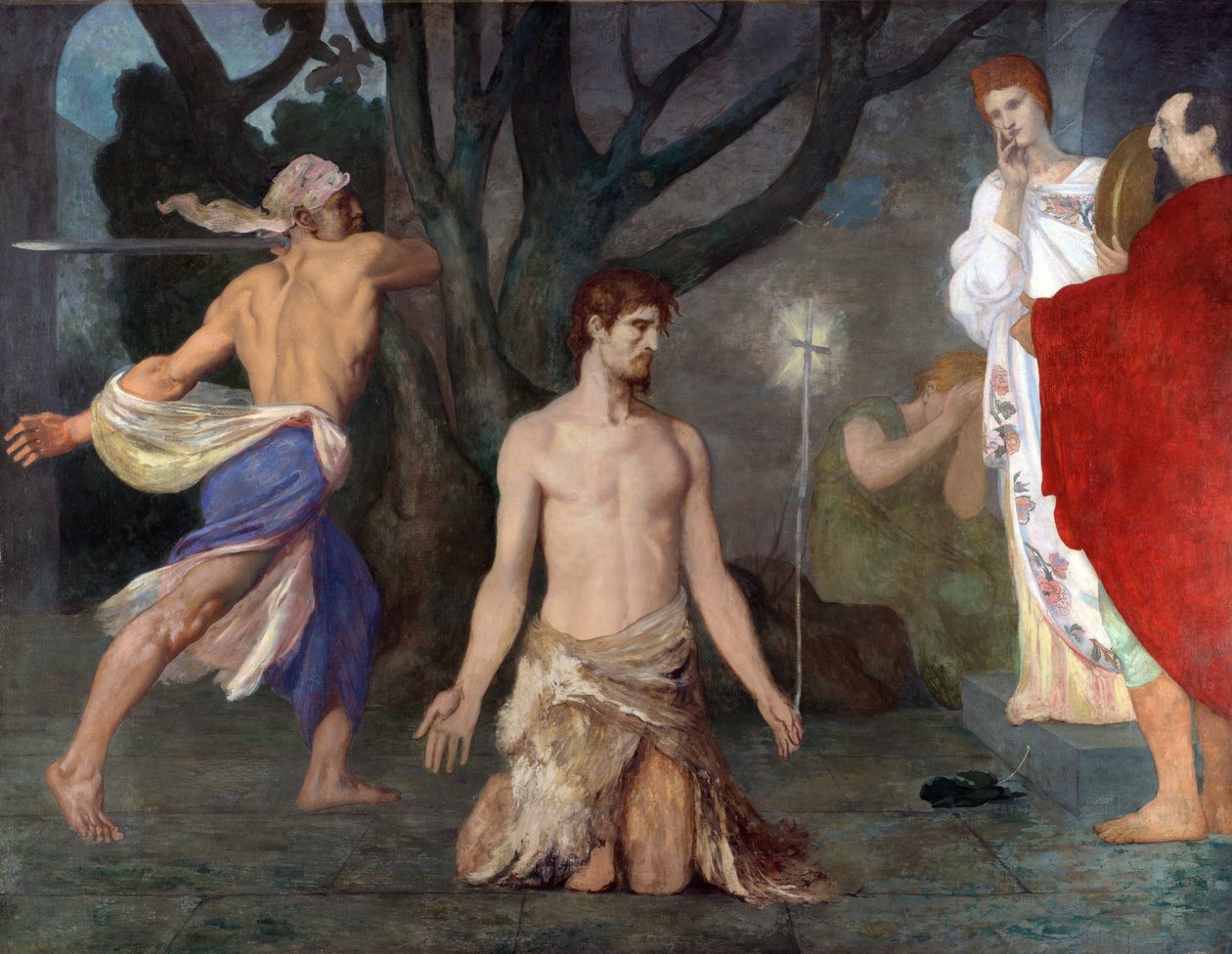 Puvis de Chavannes, Pierre Cecil (1824-1898) Ścięcie św. Jana Chrzciciela 1869 National Gallery, Londyn 243,5x318 autorstwa Pierre Puvis de Chavannes