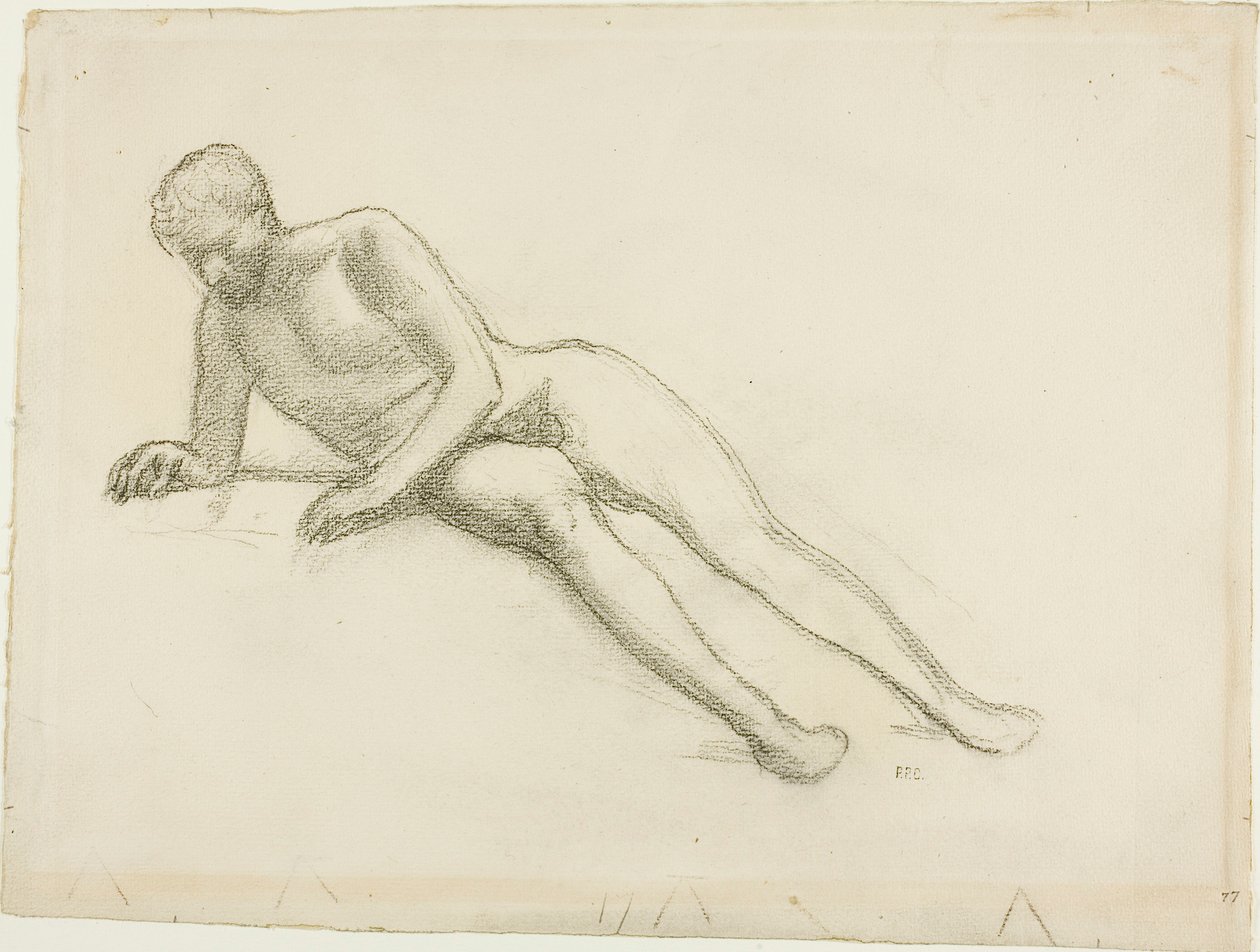 Leżący akt męski autorstwa Pierre Puvis de Chavannes