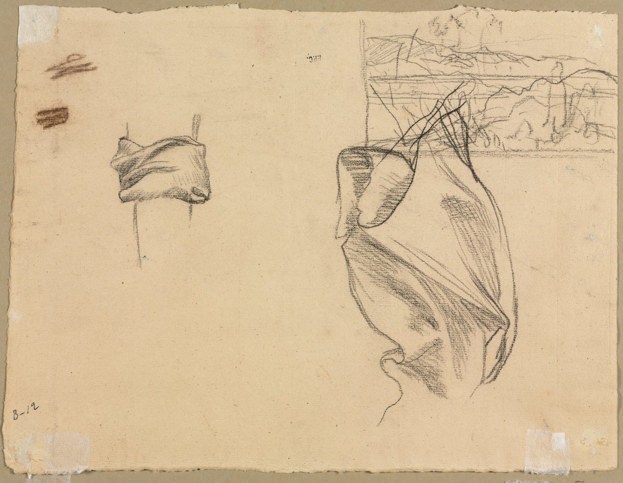 Studia Draperii i Studium Krajobrazu (verso) autorstwa Pierre Puvis de Chavannes