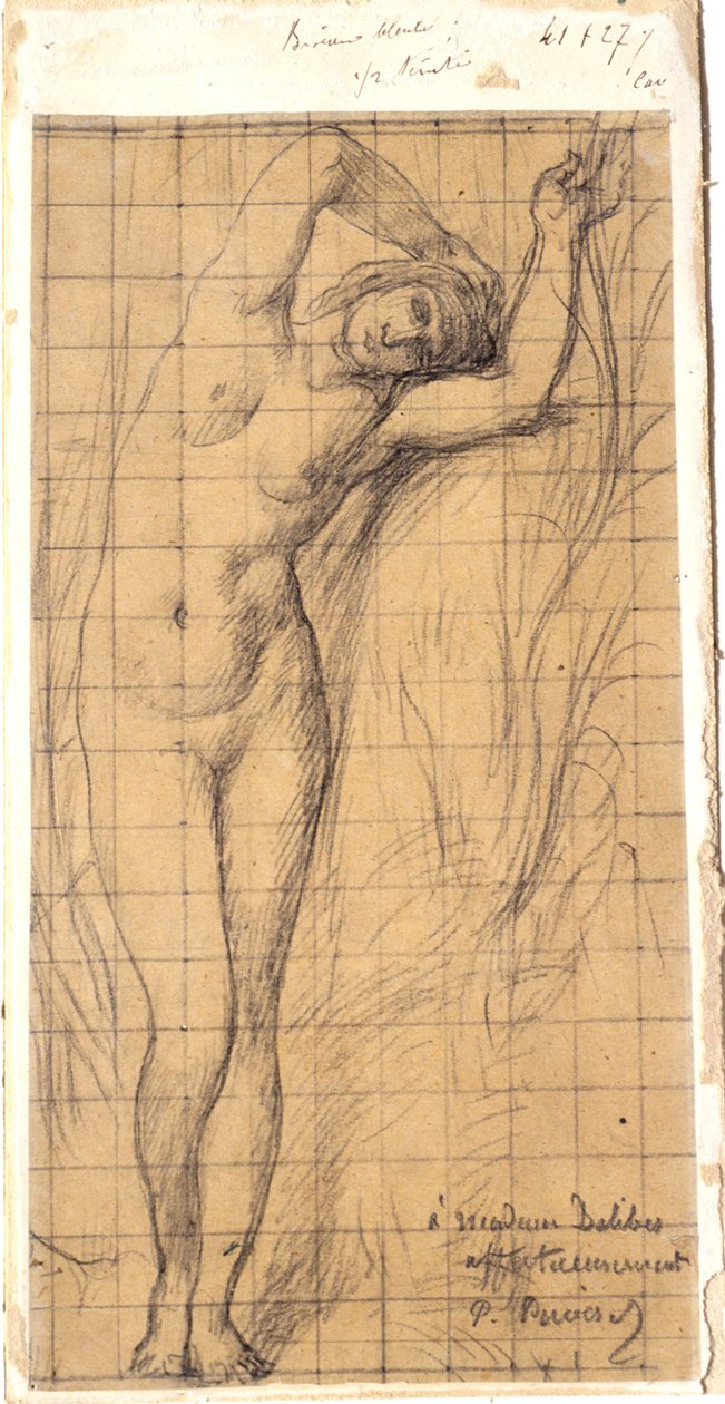 Studie für die Figur von "La Saône" autorstwa Pierre Puvis de Chavannes