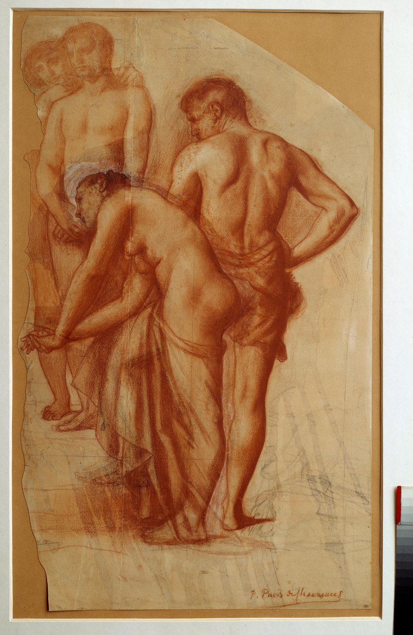 Studium 4 figur dla „”Odpoczynku””. Rysunek Pierre