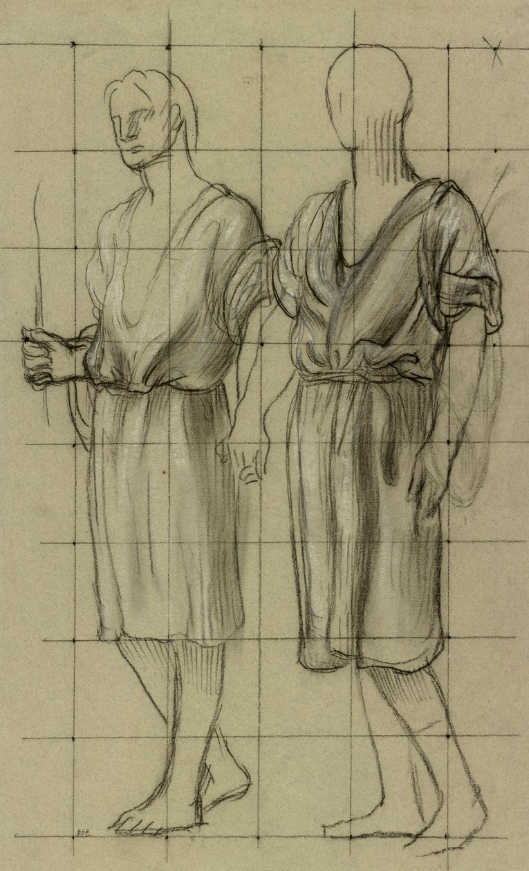 Studium dwóch stojących postaci autorstwa Pierre Puvis de Chavannes