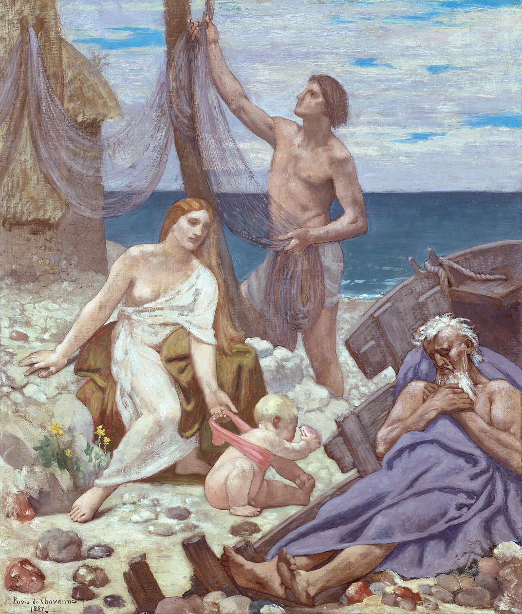 Rodzina rybaka, 1887 autorstwa Pierre Puvis de Chavannes