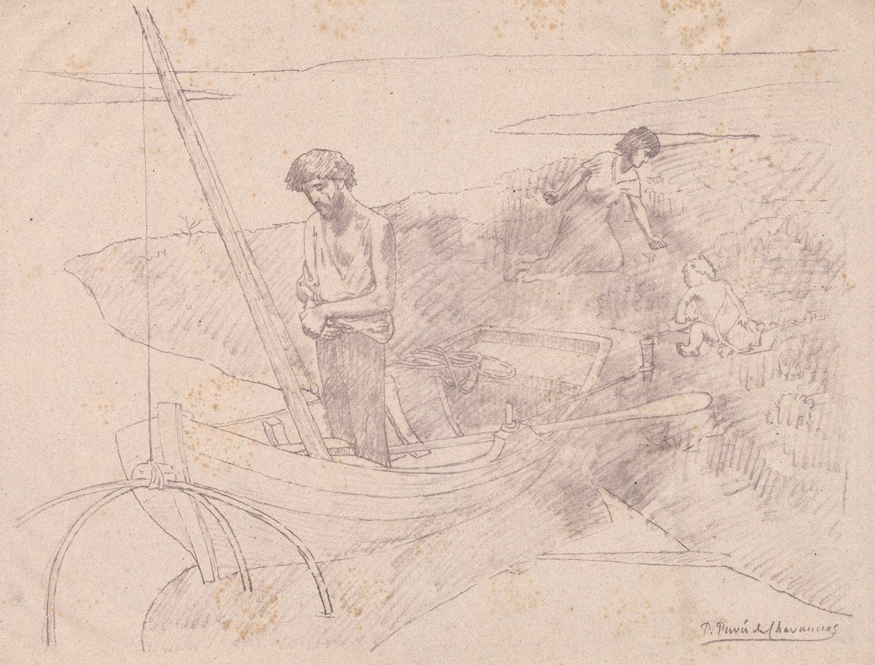 Biedny rybak autorstwa Pierre Puvis de Chavannes