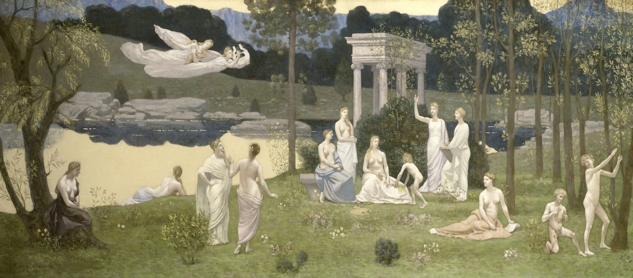 Święty Gaj, Ukochany Sztuk i Muz, 1884-89 autorstwa Pierre Puvis de Chavannes