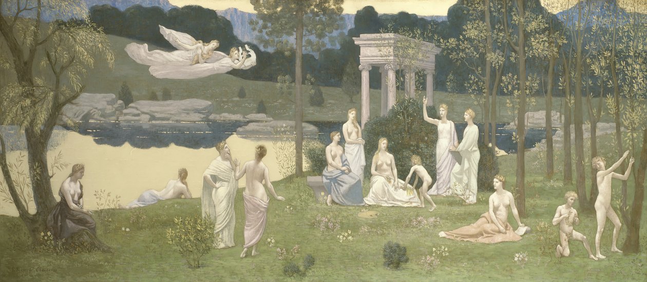 Święty Gaj, Ukochany Sztuk i Muz, 188489. autorstwa Pierre Puvis de Chavannes