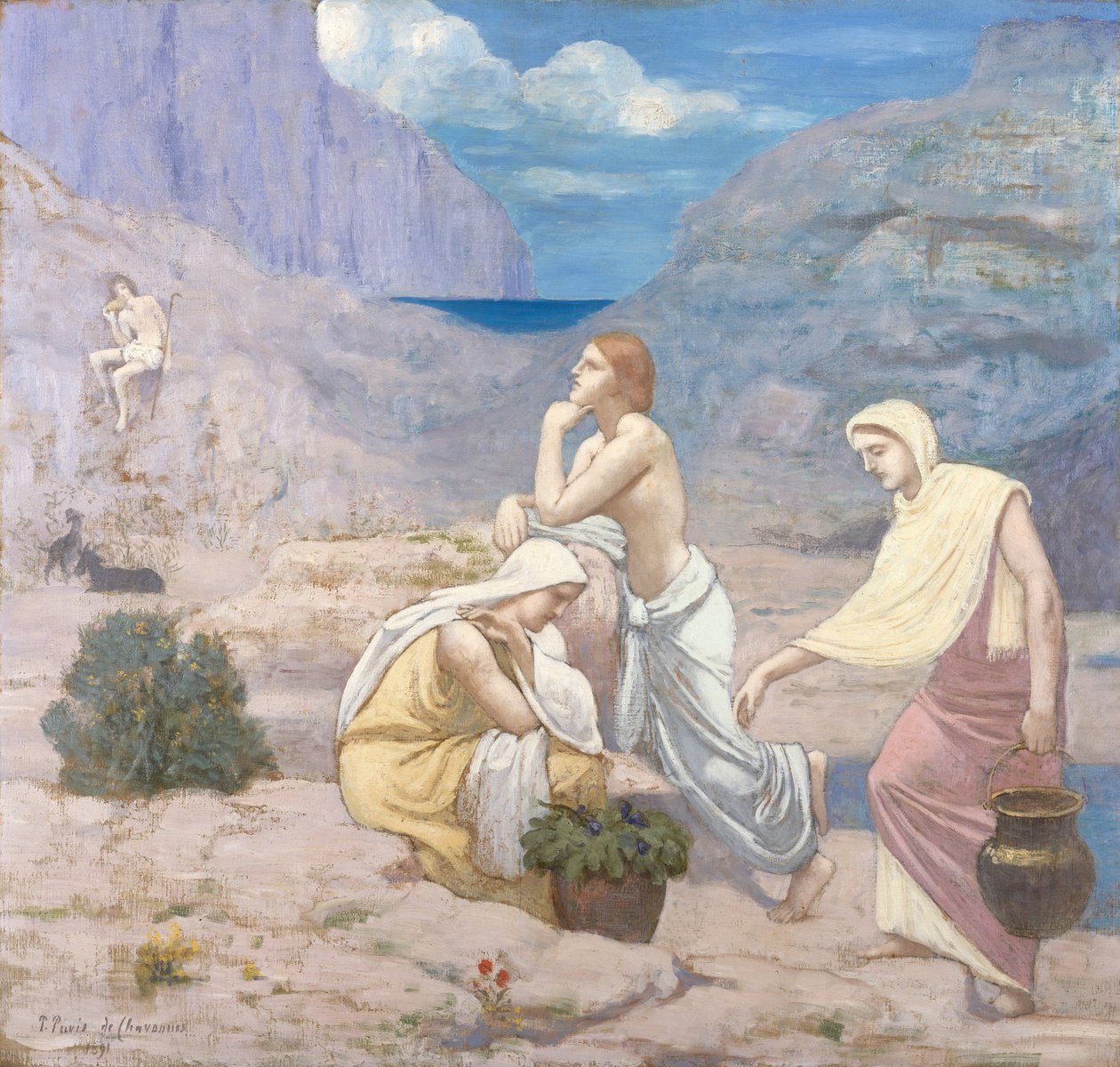 Pieśń pasterzy, 1891 autorstwa Pierre Puvis de Chavannes