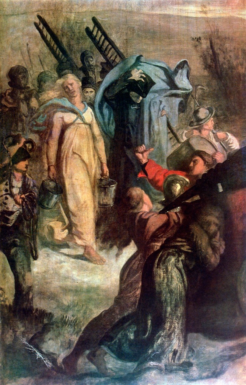 Wiejscy strażacy, detal, 1857 autorstwa Pierre Puvis de Chavannes