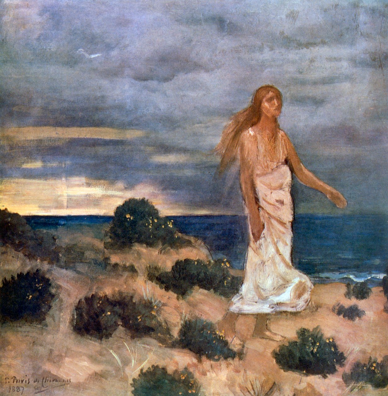 Kobieta na plaży, 1887 autorstwa Pierre Puvis de Chavannes