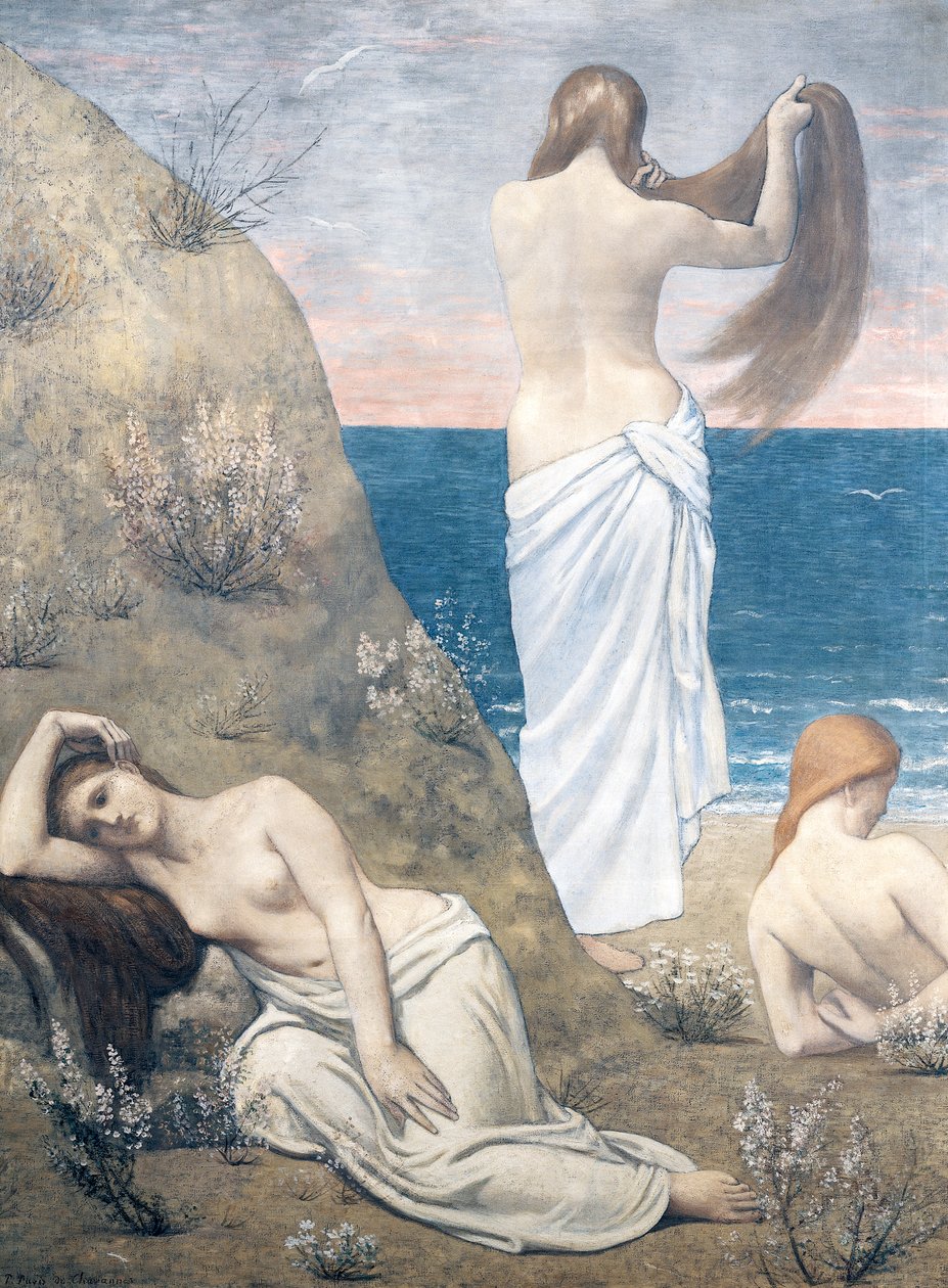 Młode dziewczyny nad morzem autorstwa Pierre Puvis de Chavannes