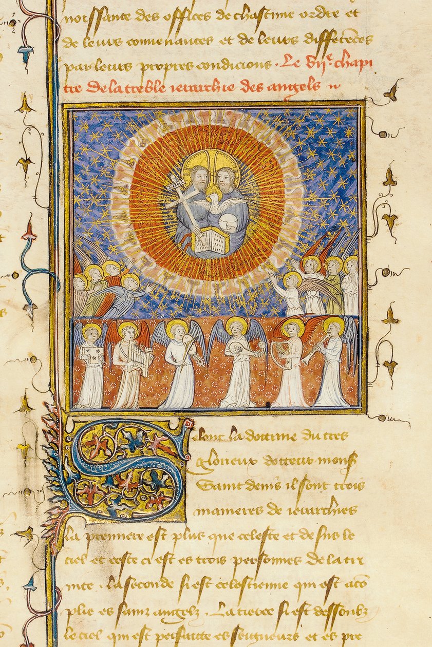 Fragment strony z „De Proprietatibus Rerum” Bartholomeusa Anglicus, we francuskim tłumaczeniu Jeana Corbechona, c.1390 autorstwa Pierre Remiet